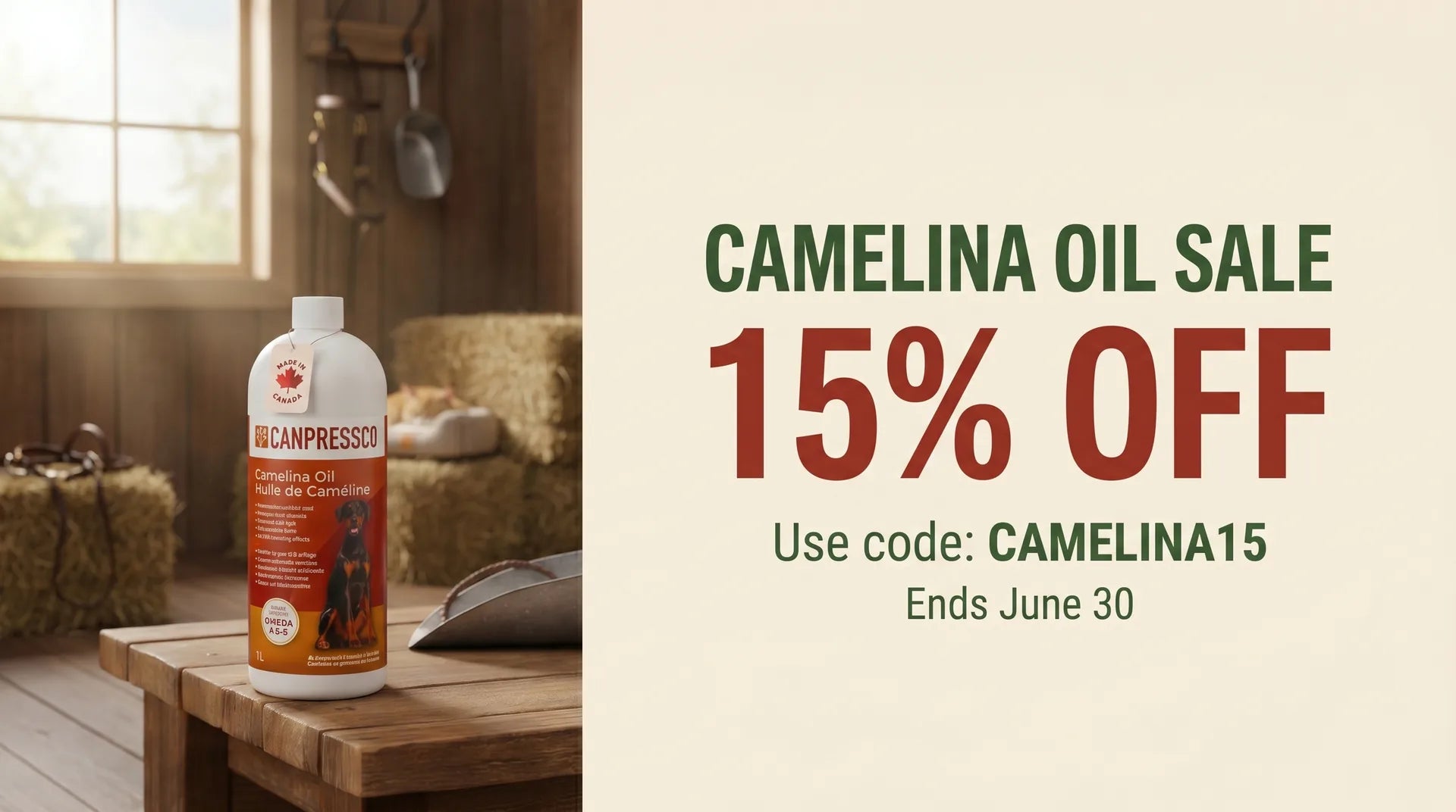 Camelina Oil Sale 15% off code CAMELINA15