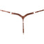 Cashel 2-inch Chocolate Basket Weave Leather Horse Breast Collar featuring rich brown leather with intricate hand-tooled patterns. This Western horse breastplate includes white contrast stitching and durable silver-tone hardware for a classic look. Designed with adjustable tug straps and a center down strap for a secure fit, it's essential equestrian tack for trail riding, ranch work, or western performance. Stylish and functional saddle accessory for any horse owner.