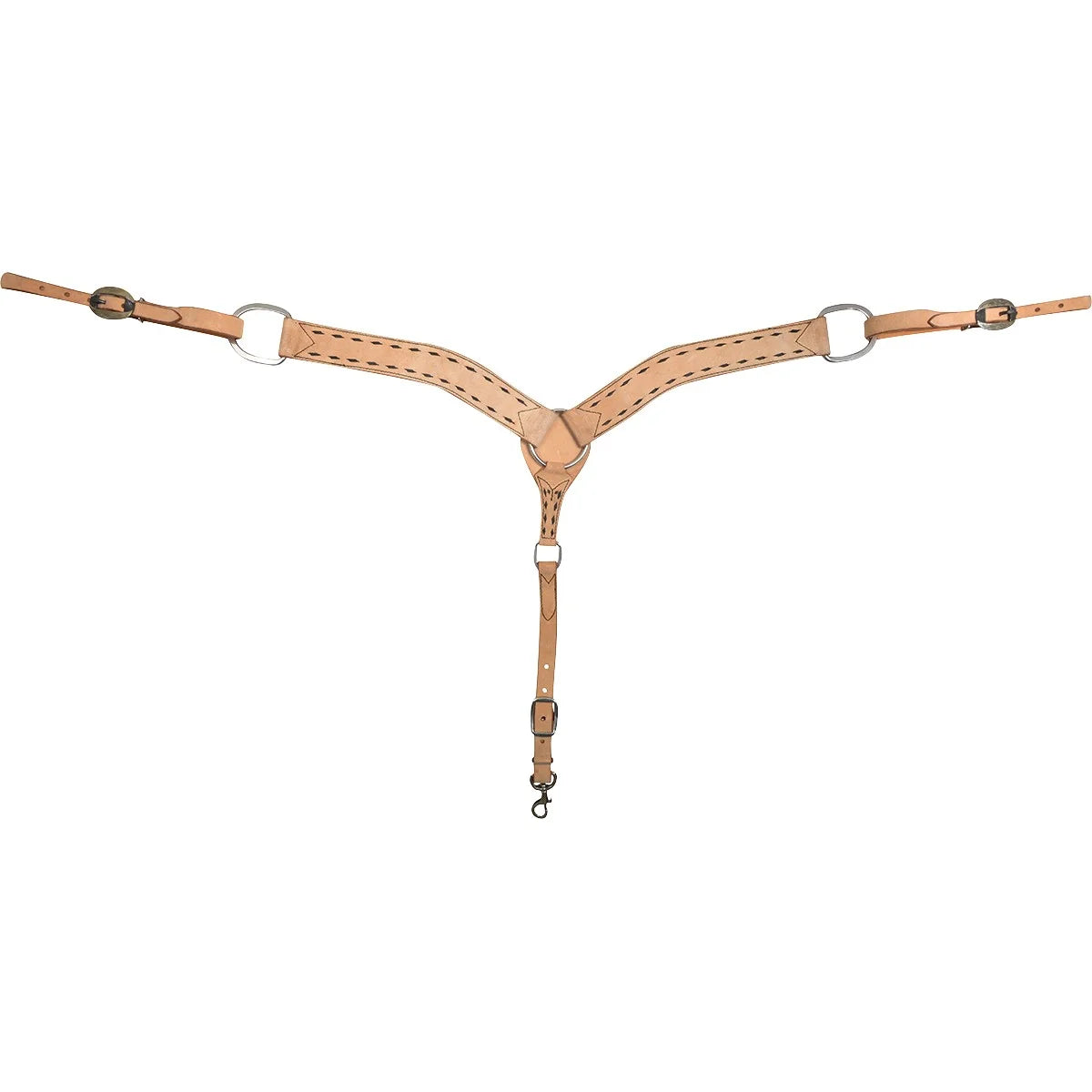 Cashel 2-inch Breastcollar with Buck Stitching - 2-inch Width Premium Leather Western Performance Tack