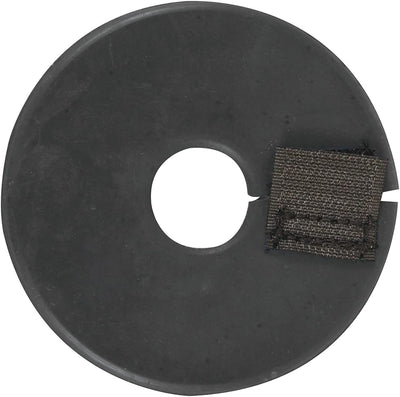 Black rubber washer with a strap on a white background