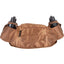 Cashel Deluxe Equine Cantle Bag in a shimmering copper-brown nylon. This trail riding saddle bag features two side-mounted water bottle holders with black bottles included and a large zippered central compartment for gear. Designed to fit securely behind a horse saddle's cantle, this durable equestrian accessory keeps riders organized and hydrated on long trails. Features multiple storage pockets and a contoured shape for a stable, secure fit.