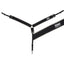 Cashel Fleece Lined Nylon Straight Breast Collar in black, 3/4 inch width. This durable horse breastplate features soft white fleece padding for maximum comfort and chafe protection. It includes a central D-ring, adjustable tug straps with metal buckles, and a snap hook for easy cinch attachment. High-quality equestrian tack designed for saddle stability during trail riding or training, featuring the Cashel logo.
