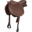 Cashel G2 Soft Saddle in rich brown micro-suede. This lightweight, treeless horse saddle features a deep, quilted seat, high cantle for stability, and padded flaps for rider comfort. Ideal for trail riding, it includes built-in adjustable stirrups and D-rings for gear attachment. Its soft, flexible design provides a close-contact feel, offering a comfortable and secure alternative to traditional Western or English saddles.
