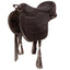 Cashel G2 Soft Saddle in black, a premium treeless horse saddle designed for ultimate trail riding comfort. This lightweight synthetic saddle features a plush padded seat, high cantle, and adjustable stirrups for a secure, close-contact feel. Includes a pommel handle and fleece-lined underside to prevent slipping. Ideal for riders seeking the comfort of a bareback pad with the stability of a traditional saddle.