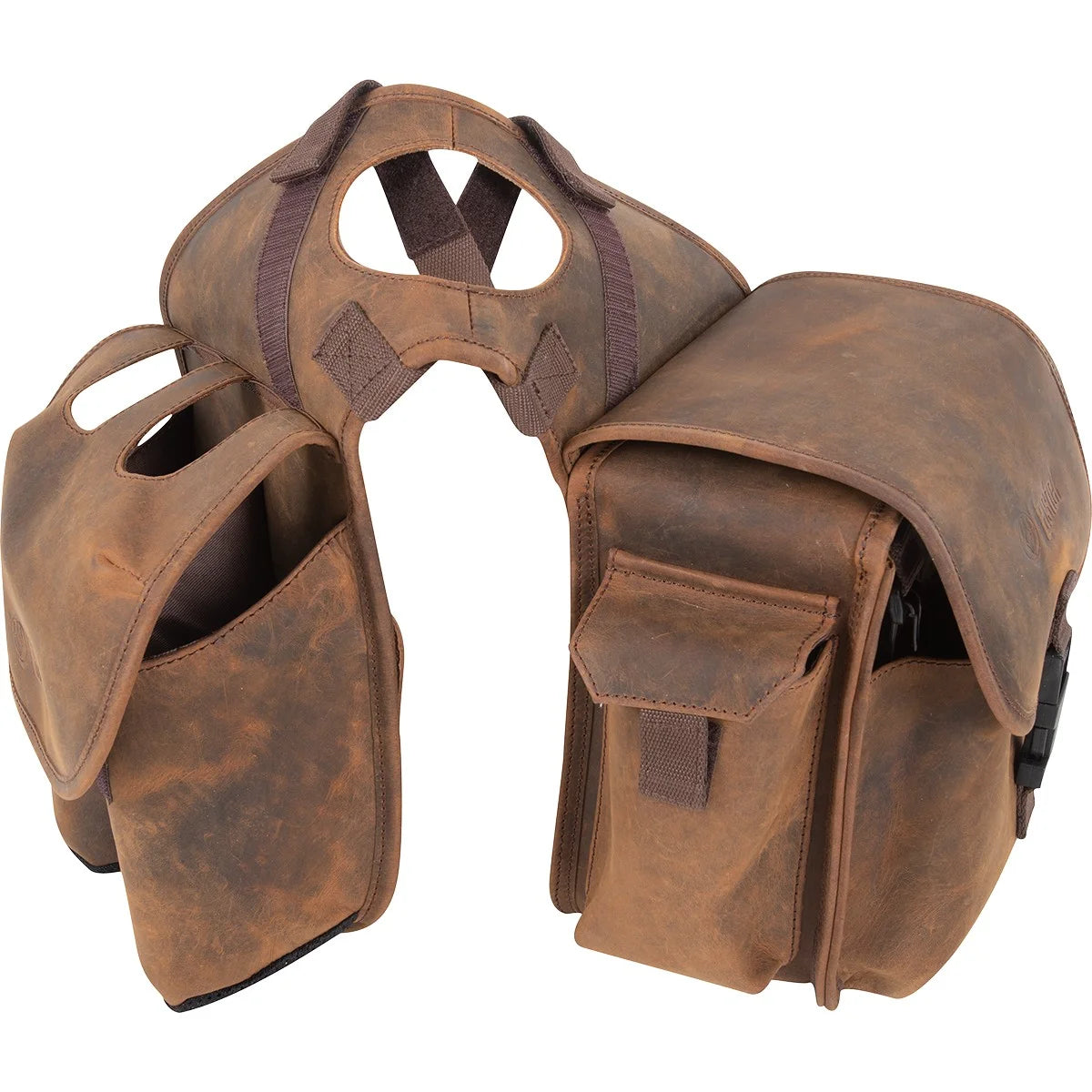 Cashel Horn Saddle Bag - Premium Distressed Leather Western Trail Storage