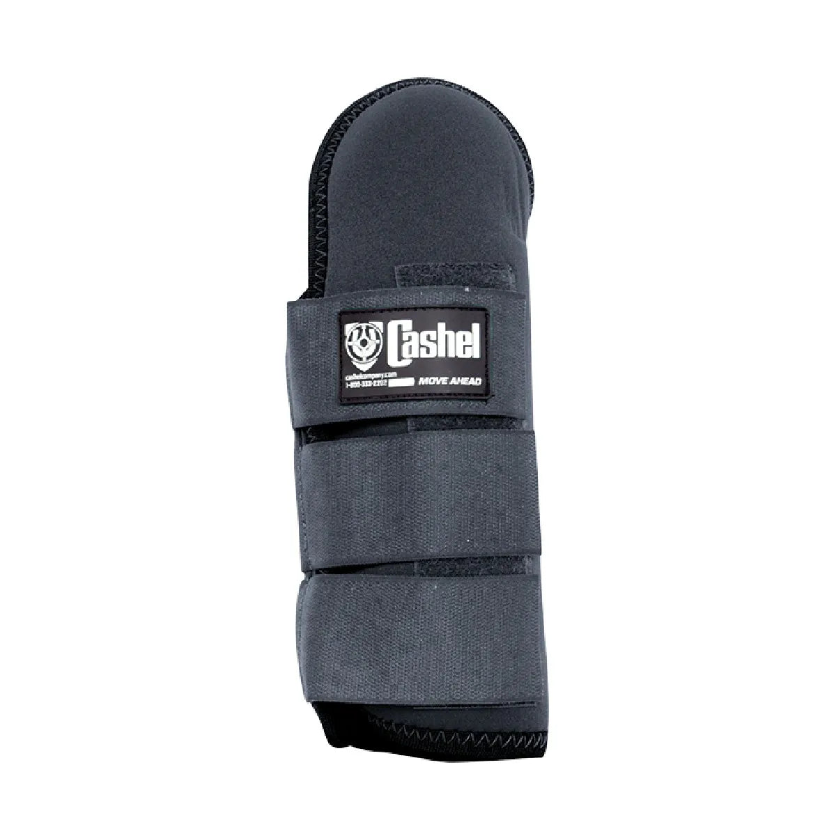 Cashel Horse Tail Shield Guard in charcoal grey neoprene, a premium equine tail wrap featuring three adjustable hook-and-loop straps and a padded top for ultimate tail protection. Ideal for preventing rubbing and hair breakage during shipping, transport, or breeding. This durable, non-slip horse tail protector is a must-have equestrian accessory for maintaining a healthy tail. Ensure your horse travels safely with this professional-grade Cashel tail shield.
