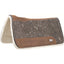 Cashel Performance 3/4 inch natural wool felt western saddle pad in charcoal grey with durable brown leather wear leathers and spine reinforcement. Lined with plush white fleece for moisture-wicking comfort and shock absorption. This high-quality 31x33 horse saddle pad offers superior protection and a contoured fit, perfect for performance riding and everyday equestrian use.