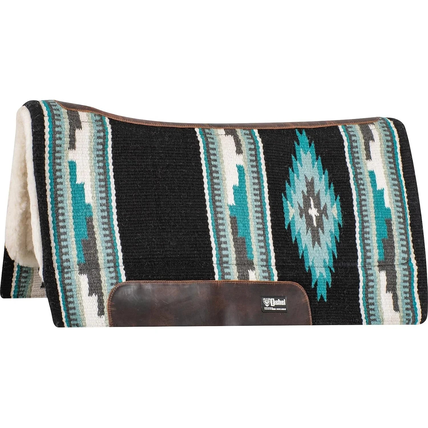 Cashel Performance Southwest Blanket Top Felt Pad - Contoured Shock-Absorbing Wool Felt Western Saddle Pad