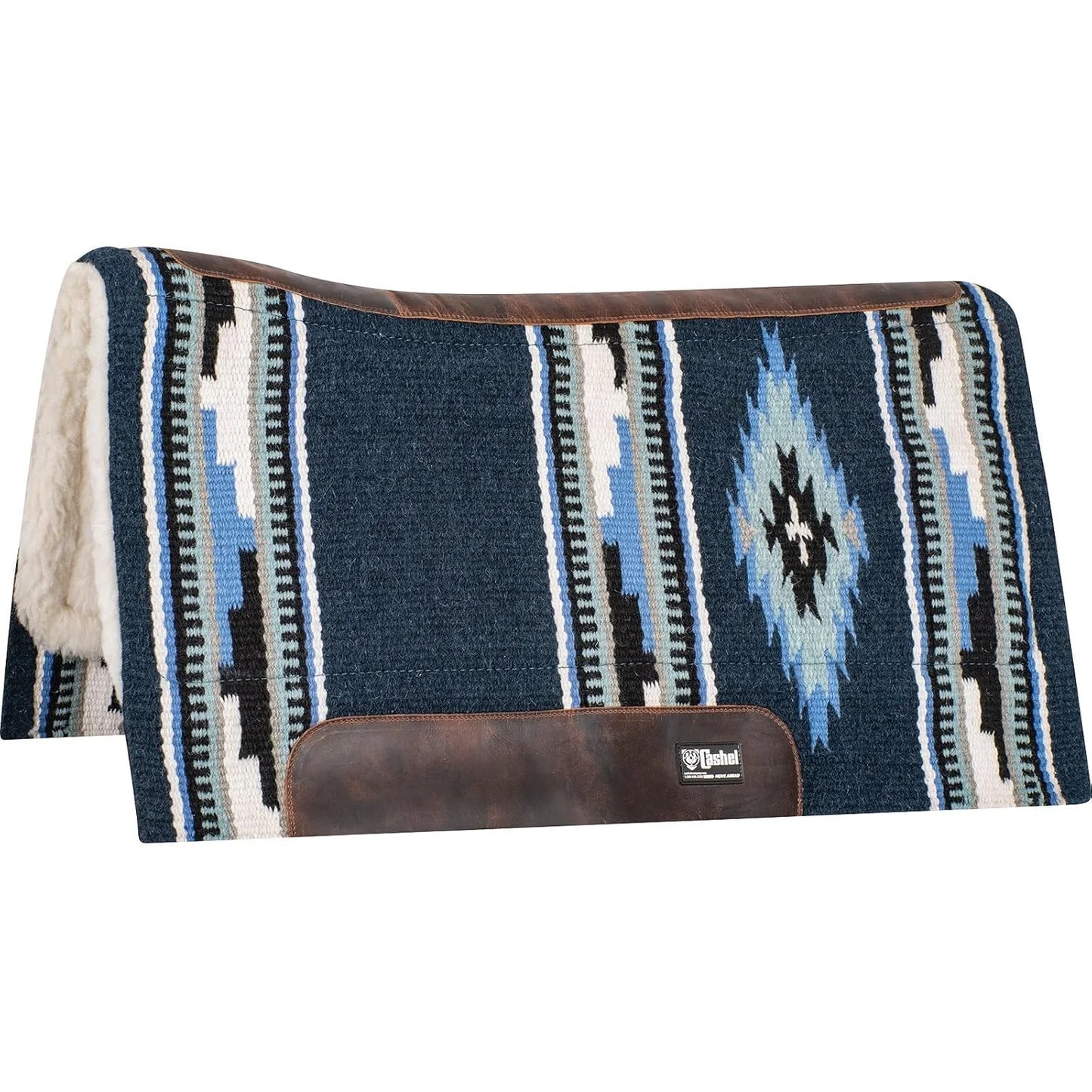 Cashel Performance Southwest Blanket Top Felt Pad - Contoured Shock-Absorbing Wool Felt Western Saddle Pad