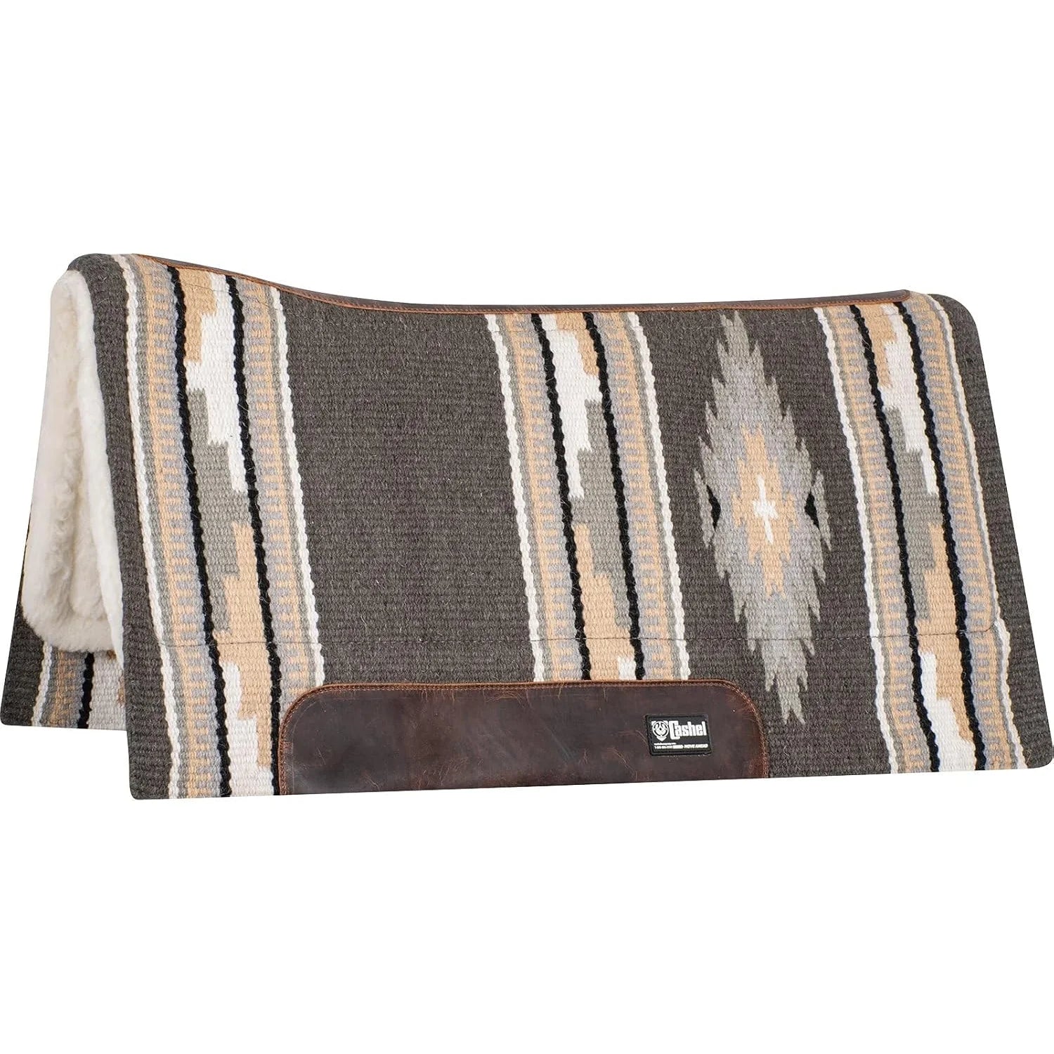 Cashel Performance Southwest Blanket Top Felt Pad - Contoured Shock-Absorbing Wool Felt Western Saddle Pad
