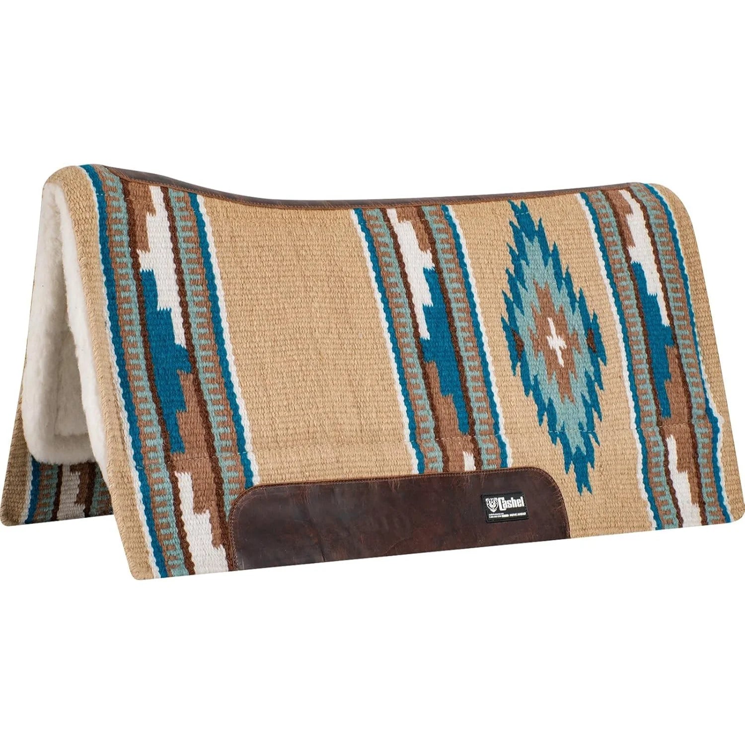 Cashel Performance Southwest Blanket Top Felt Pad - Contoured Shock-Absorbing Wool Felt Western Saddle Pad