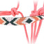 Beaded hair tie with pink cord on a white background