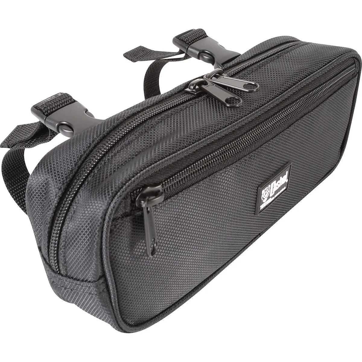 Cashel Small Pommel Bag in black, a must-have horse riding accessory for staying organized on the trail. This durable nylon saddle bag features three zippered compartments for easy access to essentials and adjustable straps with quick-release buckles for secure attachment to any pommel. Perfect for trail riders looking for compact, reliable storage for phones, keys, and snacks while out on a ride.