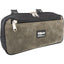 Cashel Small Pommel Bag for horseback riding, featuring a durable black nylon frame and a stylish olive-grey suede front. This compact equestrian saddle bag offers a dual-zippered main compartment and a front pocket with silver metal pulls for secure storage. Designed for trail riders, it includes adjustable straps for easy pommel attachment and a branded Cashel logo, keeping your riding essentials organized, secure, and ready for any adventure on the trail.