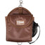 Cashel Snap-on Lunch Bag in brown, a durable equestrian saddlebag accessory designed for trail riding. This compact, insulated pouch features a secure front flap with the Cashel logo, a side mesh pocket with an adjustable drawstring for bottles, and a heavy-duty metal clip for easy attachment to a saddle or belt loop. A metal D-ring at the bottom provides extra utility for outdoor adventures, keeping your lunch fresh and accessible on the go.