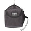 Durable black Cashel Snap-On Saddle Lunch Bag designed for equestrian trail riding. This compact, insulated saddle bag features a secure swivel clip for easy attachment, a hook-and-loop front flap with the Cashel logo, and a side mesh pocket with an adjustable drawstring toggle. Perfect for keeping snacks and drinks fresh on the trail, this heavy-duty nylon bag includes a bottom D-ring for added stability.