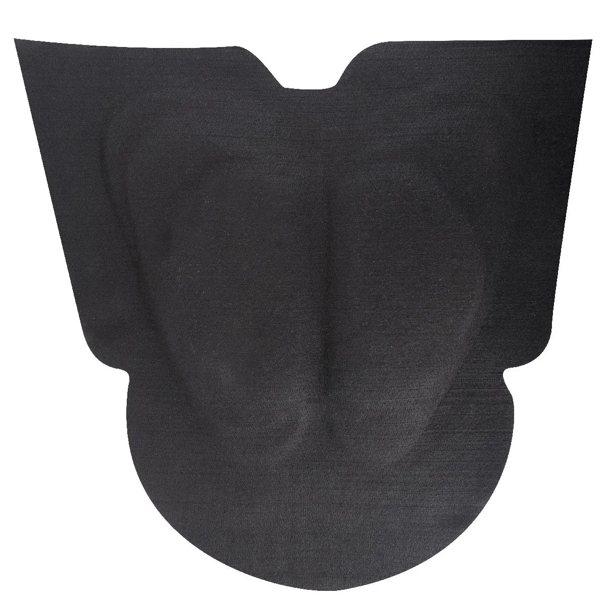 Cashel Swayback English Saddle Cushion Pad in black, specifically designed to correct saddle fit for horses with a swayback. This contoured foam pad features a tapered shape to fill in gaps and provide extra cushioning where needed most. Improve horse comfort and saddle stability with this essential English equestrian gear, ideal for correcting bridge issues and ensuring a better ride.