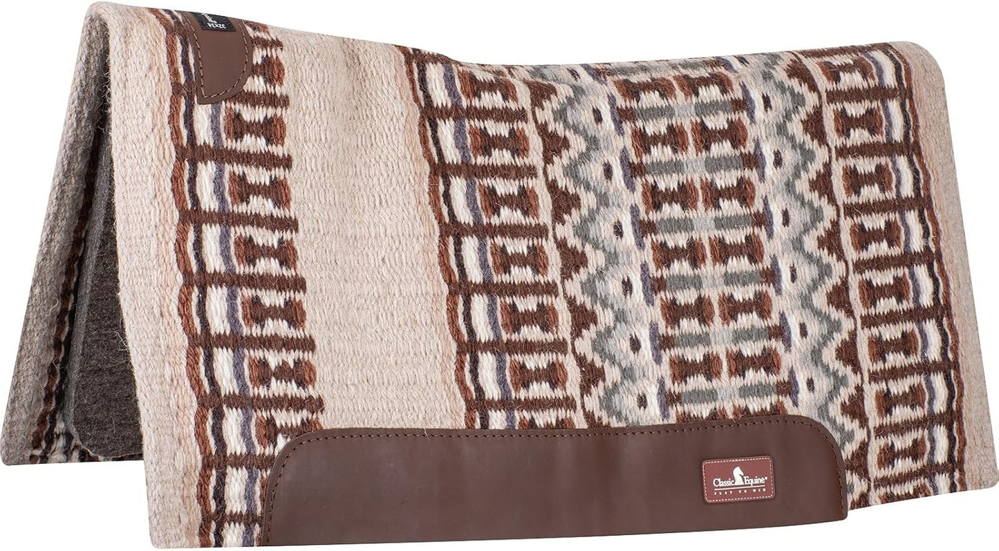 Classic Equine Wool Top Western Saddle Pad - 3/4-inch Orthopedic Felt Bottom