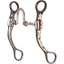 Classic Equine 7 1/2" cheek ported twisted wire bit designed for enhanced horse control and tongue relief. This western curb bit features a high U-shaped port and a twisted wire mouthpiece for precise communication. The dark metal shanks are elegantly decorated with silver and copper floral filigree engravings, showcasing the Classic Equine brand. High-quality equestrian tack perfect for western performance riders seeking both style and functionality.