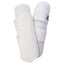 White Classic Equine Air Wave EZ Wrap II horse boots providing essential splint and tendon protection. These breathable boots feature perforated Air Wave technology, a durable textured inner strike pad for impact defense, and secure EZ Wrap elastic straps for a snug fit. High-quality equestrian leg protection gear designed for training, schooling, and daily horse care.