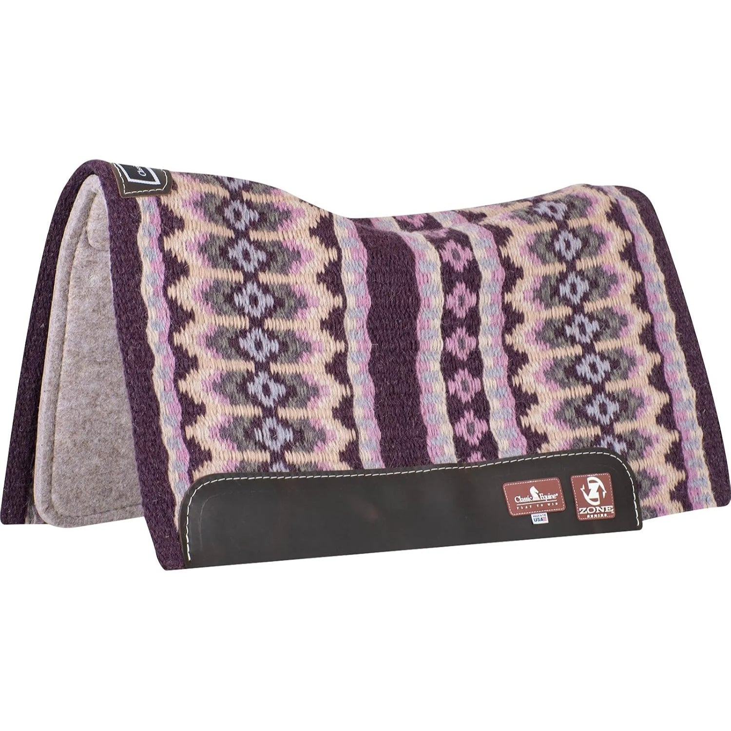 Classic Equine Blanket Top Saddle Pad - Premium Wool Performance Western Pad for Superior Fit
