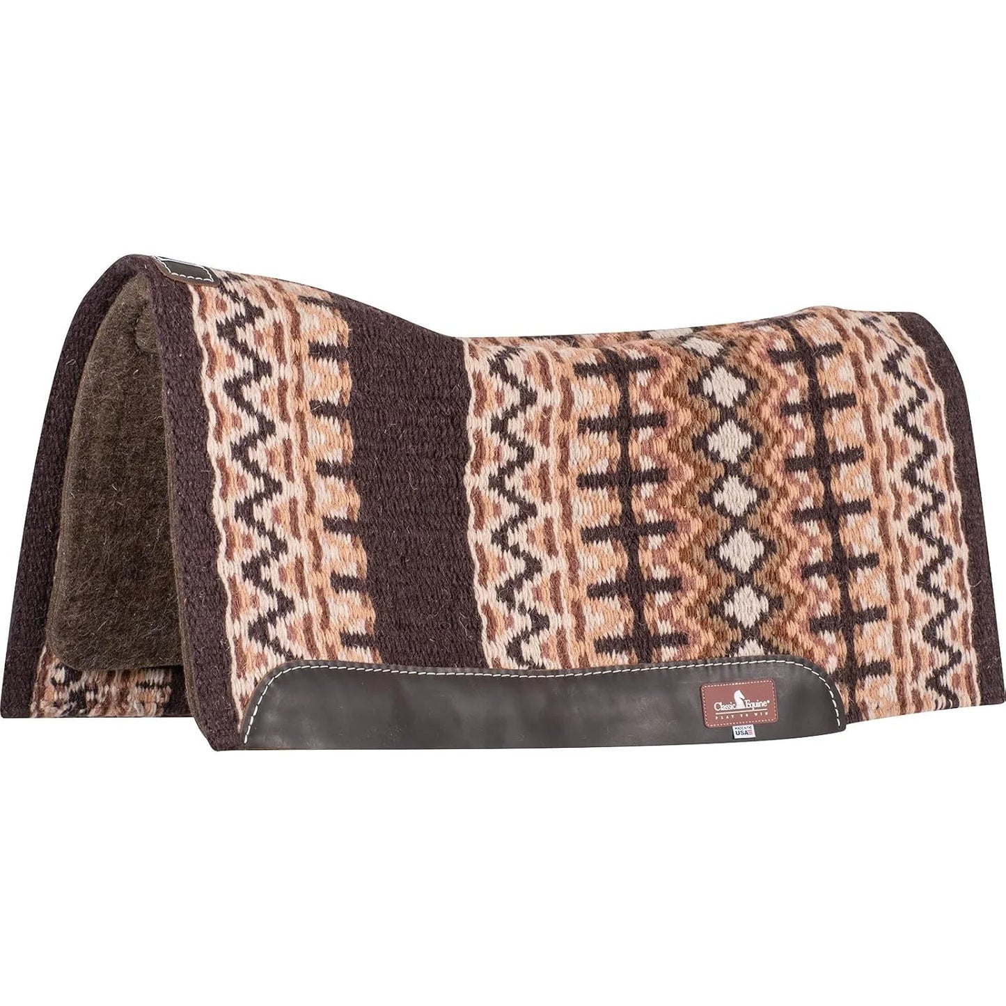 Classic Equine Blanket Top Saddle Pad - Premium Wool Performance Western Pad for Superior Fit