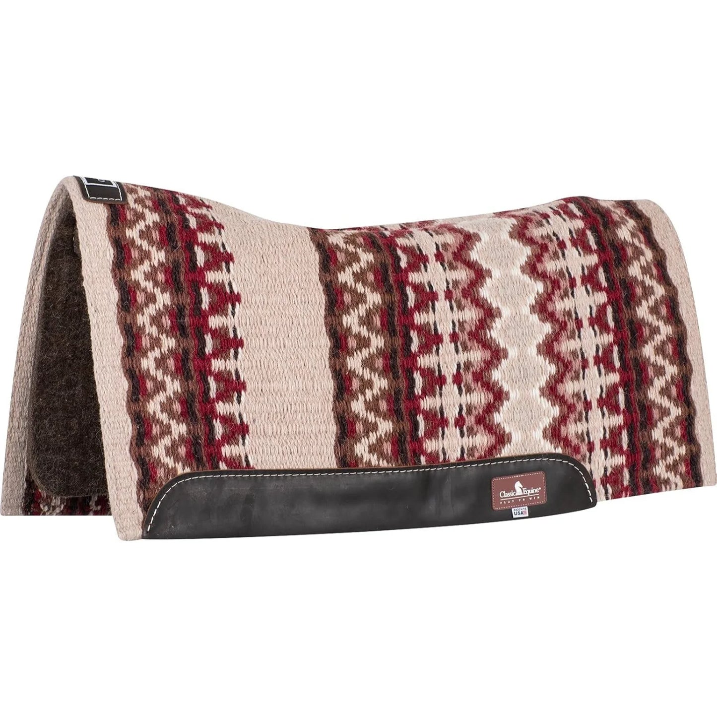 Classic Equine Blanket Top Saddle Pad - Premium Wool Performance Western Pad for Superior Fit