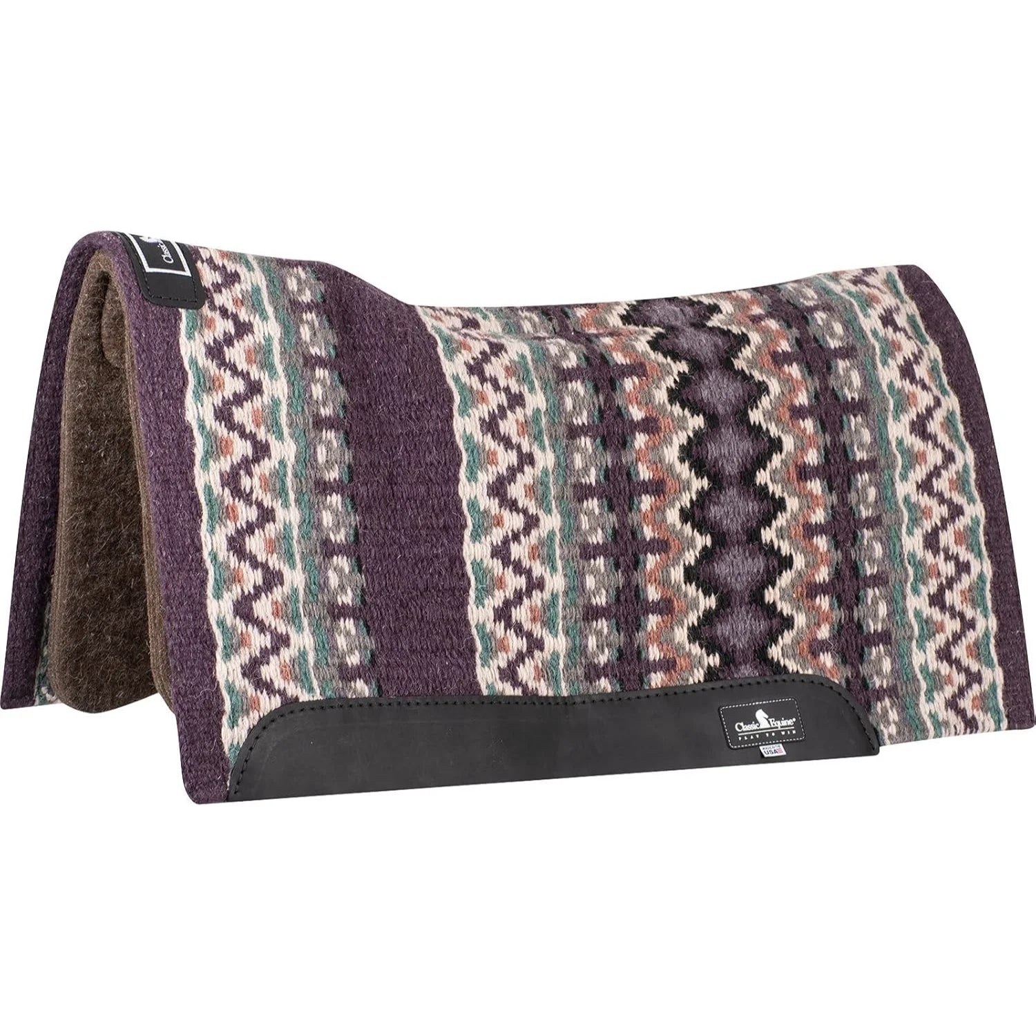 Classic Equine Blanket Top Saddle Pad - Premium Wool Performance Western Pad for Superior Fit