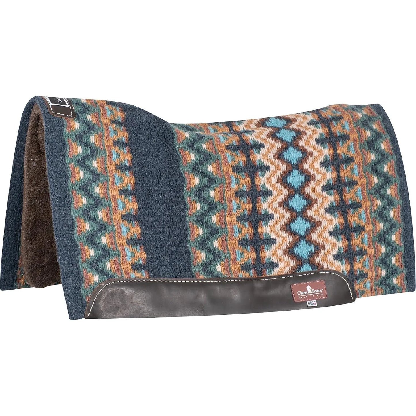 Classic Equine Blanket Top Saddle Pad - Premium Wool Performance Western Pad for Superior Fit