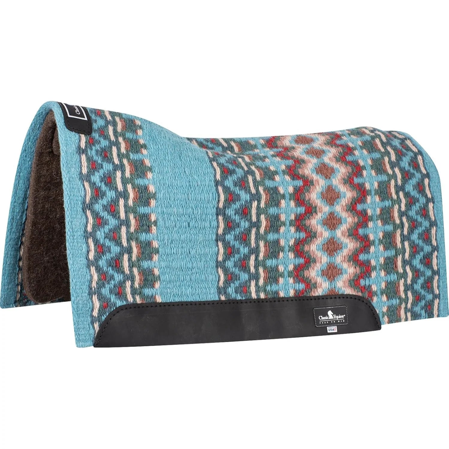 Classic Equine Blanket Top Saddle Pad - Premium Wool Performance Western Pad for Superior Fit