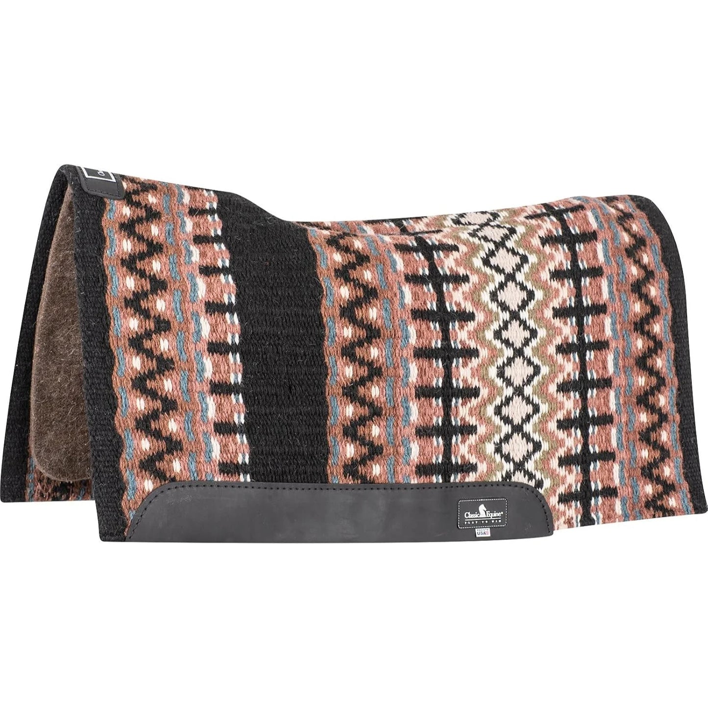 Classic Equine Blanket Top Saddle Pad - Premium Wool Performance Western Pad for Superior Fit