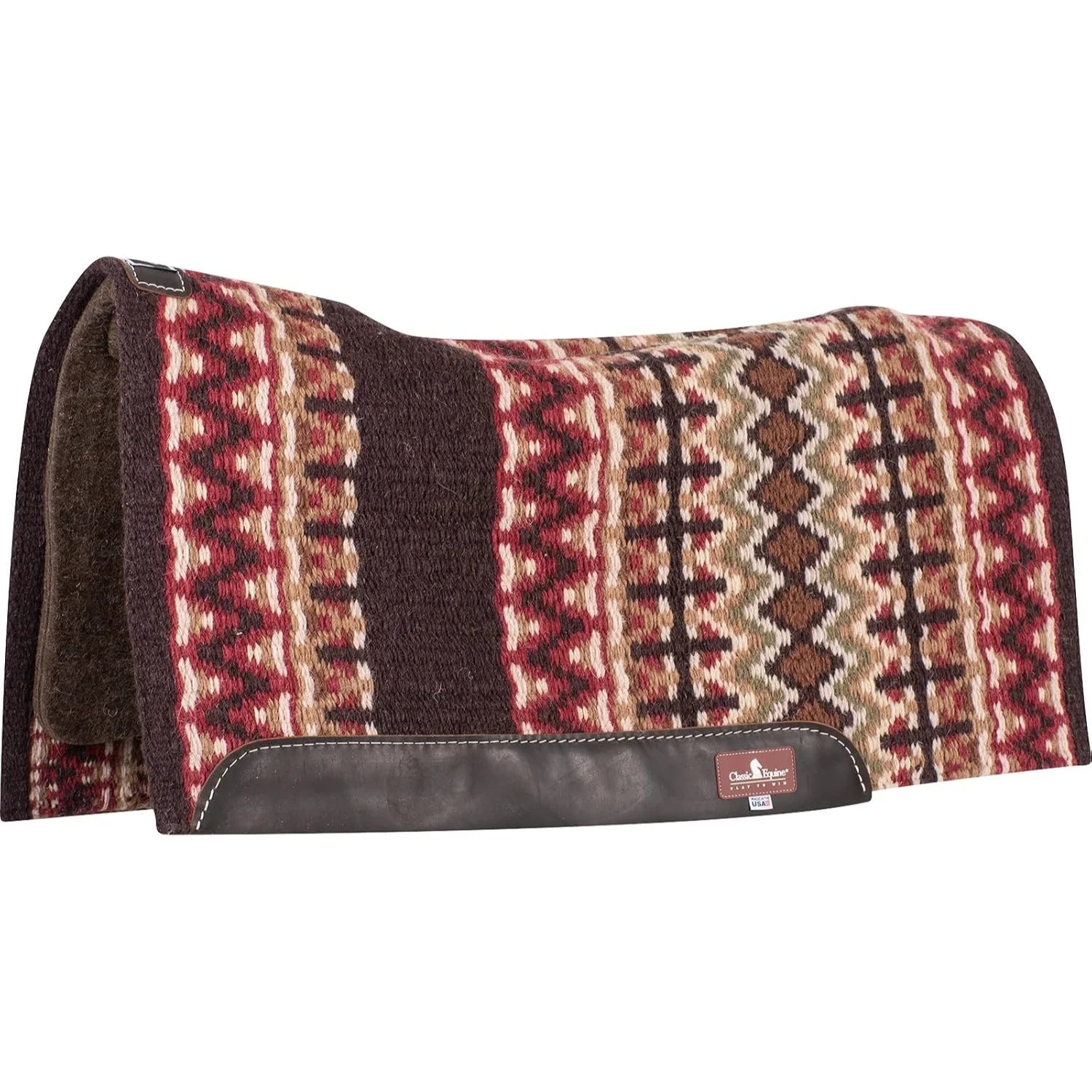 Classic Equine Blanket Top Saddle Pad - Premium Wool Performance Western Pad for Superior Fit