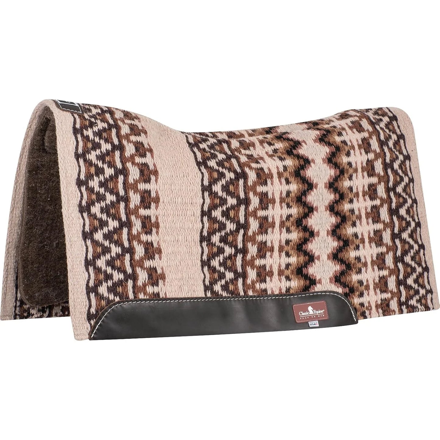 Classic Equine Blanket Top Saddle Pad - Premium Wool Performance Western Pad for Superior Fit