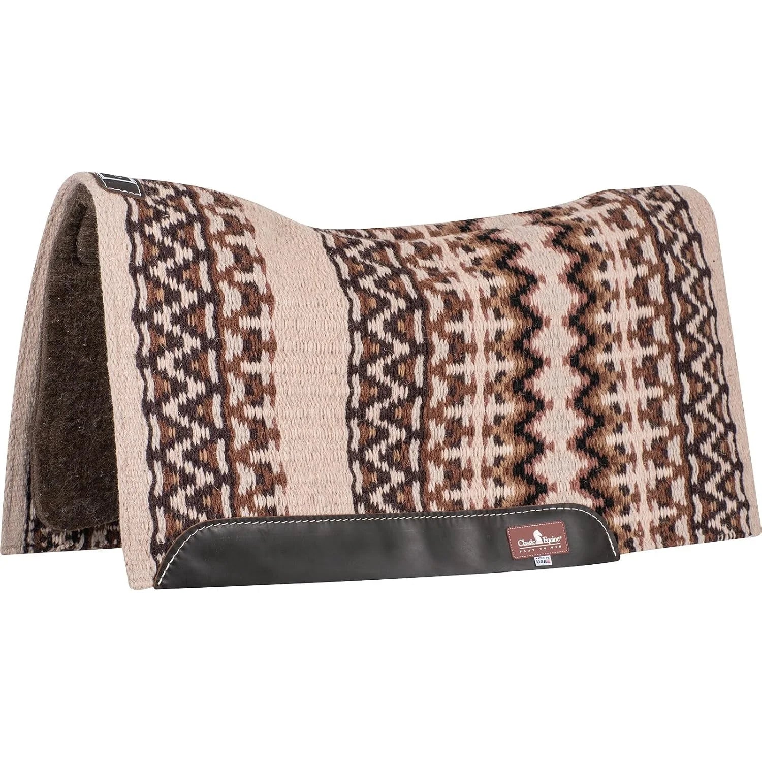 Classic Equine Blanket Top Saddle Pad - Premium Wool Performance Western Pad for Superior Fit