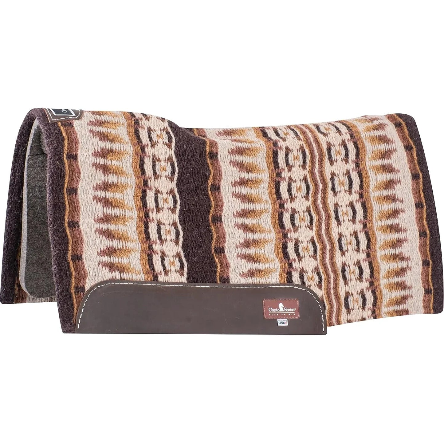 Classic Equine Blanket Top Saddle Pad - Premium Wool Performance Western Pad for Superior Fit