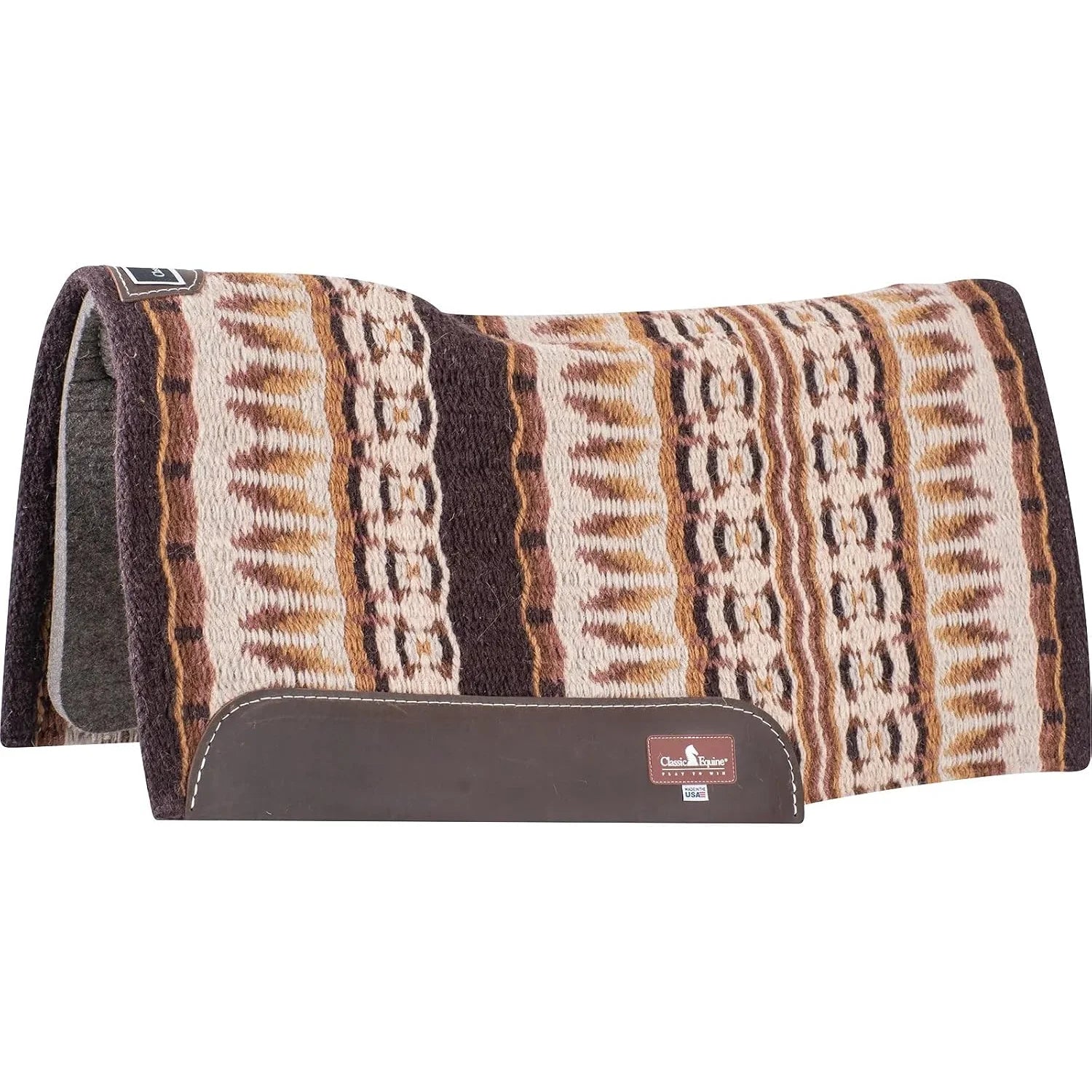 Classic Equine Blanket Top Saddle Pad - Premium Wool Performance Western Pad for Superior Fit