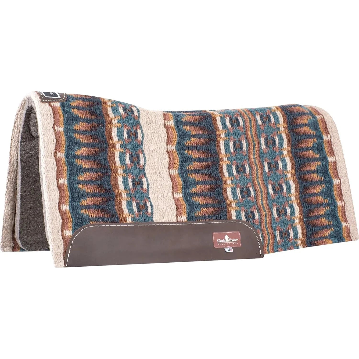 Classic Equine Blanket Top Saddle Pad - Premium Wool Performance Western Pad for Superior Fit