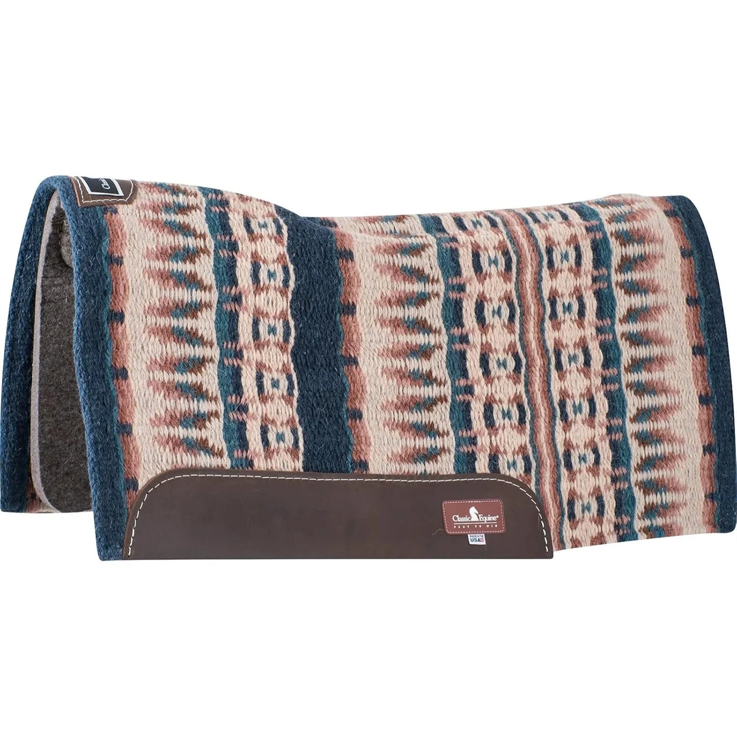 Classic Equine Blanket Top Saddle Pad - Premium Wool Performance Western Pad for Superior Fit