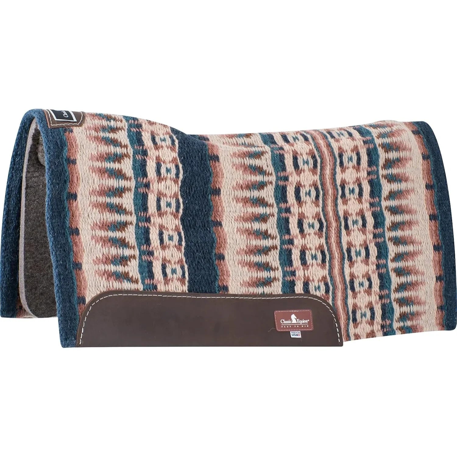 Classic Equine Blanket Top Saddle Pad - Premium Wool Performance Western Pad for Superior Fit