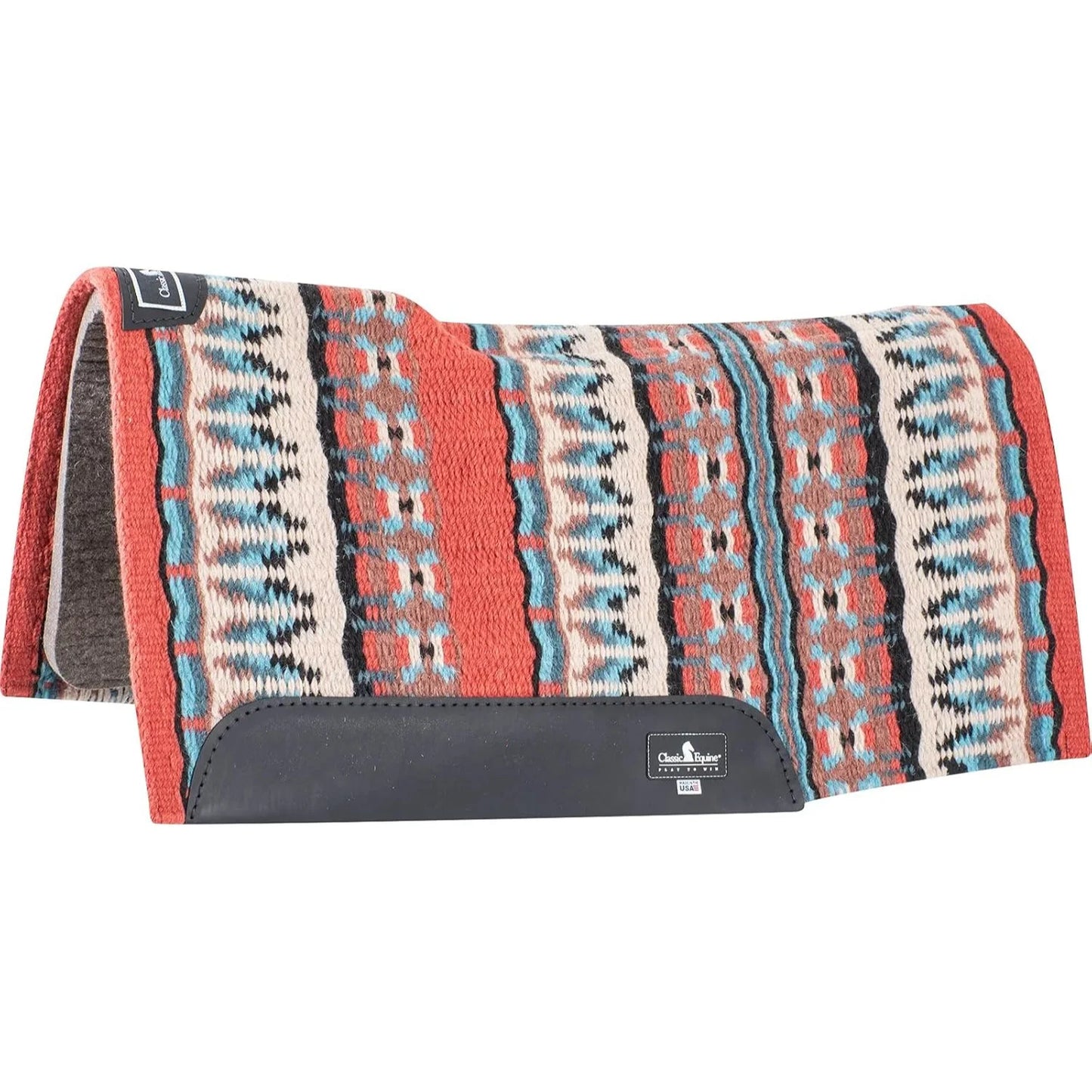 Classic Equine Blanket Top Saddle Pad - Premium Wool Performance Western Pad for Superior Fit
