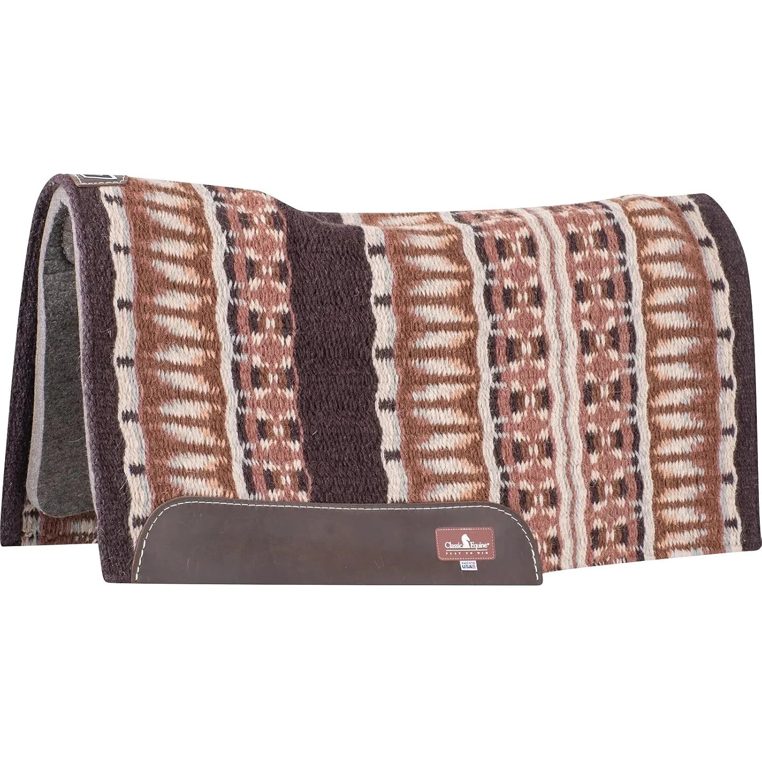 Classic Equine Blanket Top Saddle Pad - Premium Wool Performance Western Pad for Superior Fit