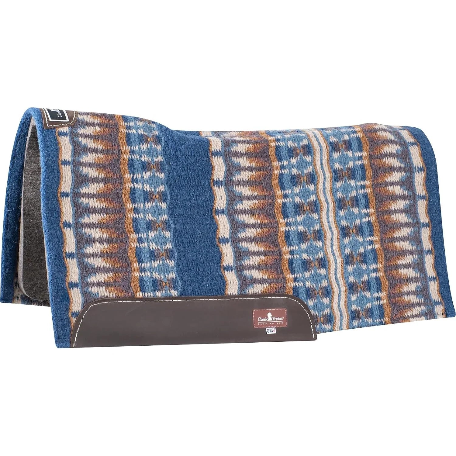 Classic Equine Blanket Top Saddle Pad - Premium Wool Performance Western Pad for Superior Fit