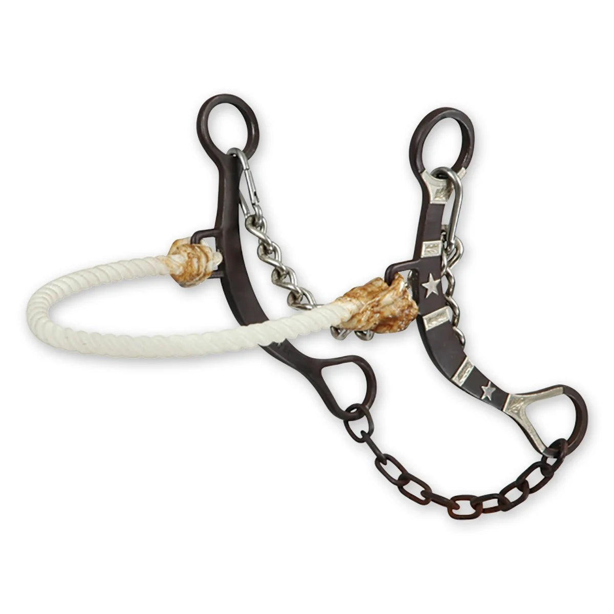 Classic Equine Bozo Sidepull Bitless Bridle - Professional Training Headstall with Rope Nose