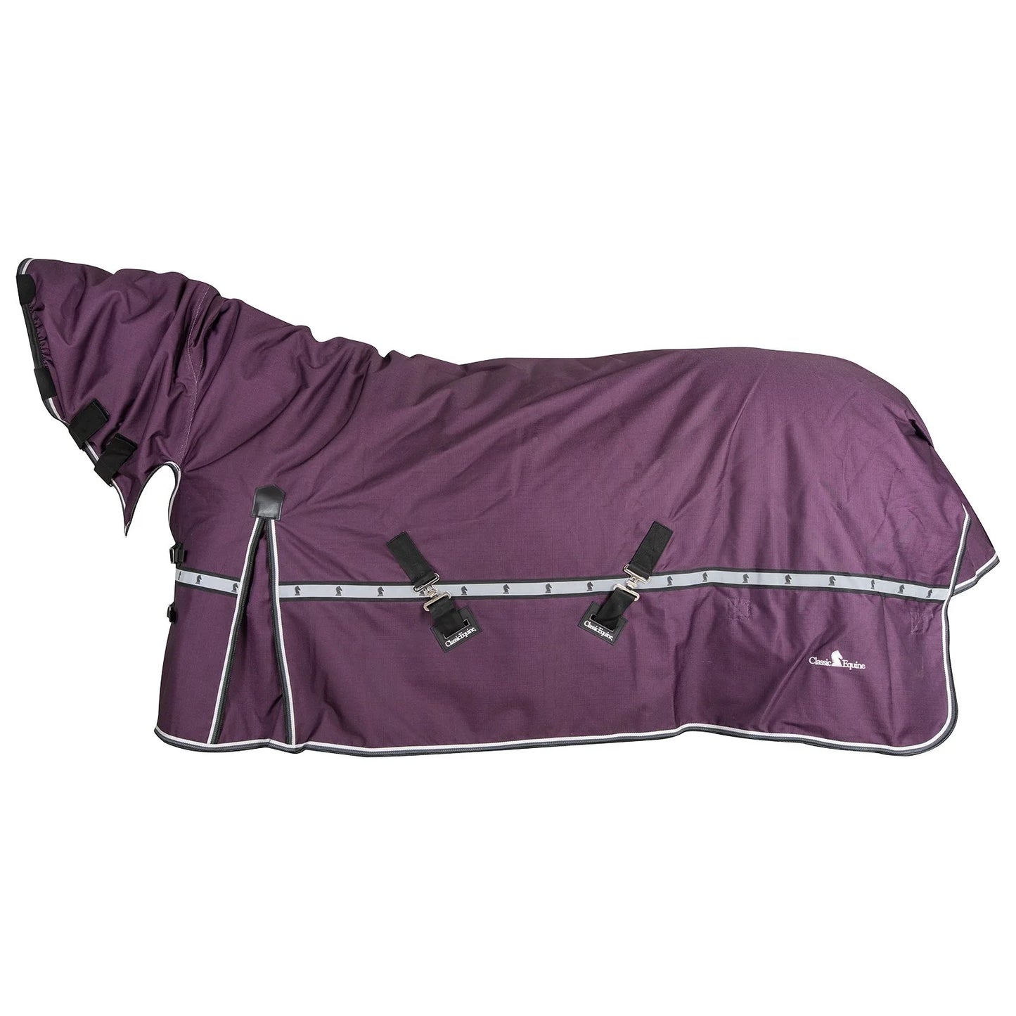 Classic Equine Cross Trainer Hooded Winter Horse Blanket - Durable Heavyweight Turnout - Multiple Sizes
