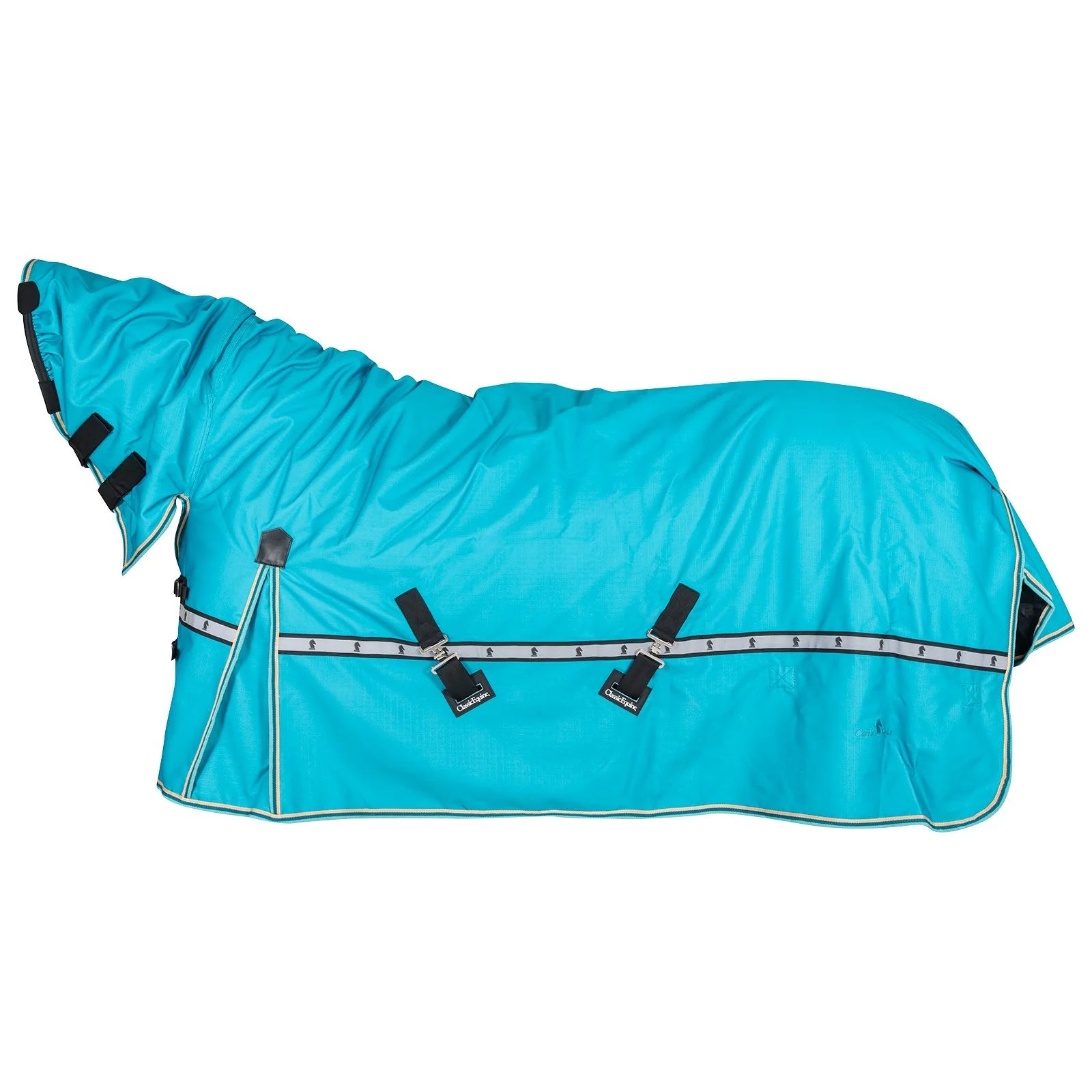 Classic Equine Cross Trainer Hooded Winter Horse Blanket - Durable Heavyweight Turnout - Multiple Sizes