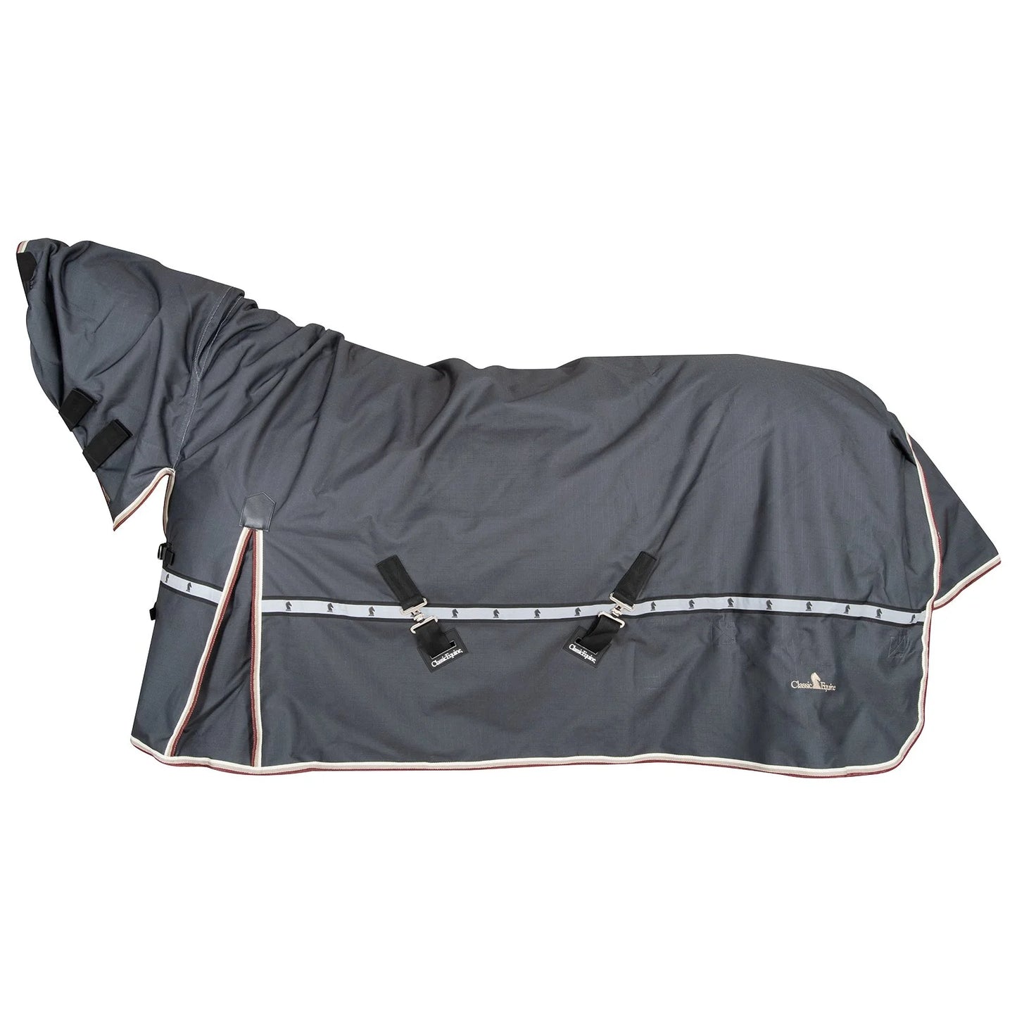 Classic Equine Cross Trainer Hooded Winter Horse Blanket - Durable Heavyweight Turnout - Multiple Sizes