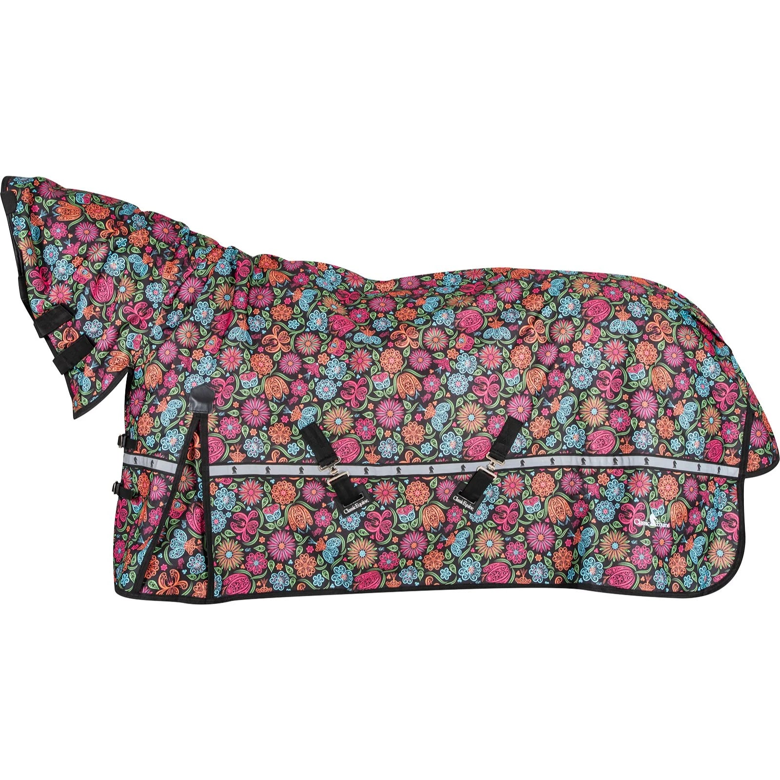 Classic Equine Cross Trainer Hooded Winter Horse Blanket - Durable Heavyweight Turnout - Multiple Sizes