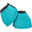 Classic Equine Dyno Bell Boots in vibrant turquoise. These durable horse bell boots feature a heavy-duty outer shell and a soft black neoprene collar for maximum hoof and heel protection. Designed with a secure hook-and-loop closure for a stay-put fit, they are essential equestrian gear for preventing overreach injuries during riding, training, or turnout. High-quality, stylish protective horse boots for the performance athlete.