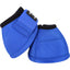 Pair of royal blue Classic Equine Dyno Bell Boots designed for ultimate horse hoof protection. Features include a heavy-duty 2500-denier outer shell, a soft black padded collar to prevent rubbing, and a secure hook-and-loop closure with a rubberized logo tab. Durable and shock-absorbing, these equestrian overreach boots protect the pastern and hoof from strikes during riding, training, or turnout.