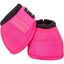 Classic Equine Dyno Bell Boots in vibrant hot pink, designed for ultimate horse hoof protection. These durable bell boots feature a heavy-duty water-repellent nylon outer shell, a soft black rolled collar for comfort, and a secure double hook-and-loop closure with the brand logo. Perfect for preventing overreach injuries, these stylish neon pink equestrian protective boots provide long-lasting performance and a secure fit for training or competition.